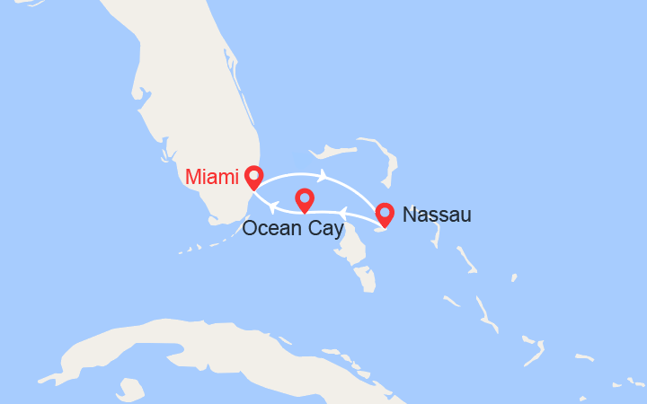 itinéraire croisière Caraïbes et Antilles : Escapade aux Bahamas: Miami, Nassau, MSC Ocean Cay 